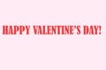 Valentine`s day banner design on light pink