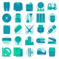 Set icons office full color smooth Royalty Free Stock Photo