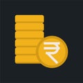 Rupee coins - Flat color image.