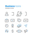 Set of Business Icons. Premium quality graphic design. Editable Stroke Royalty Free Stock Photo