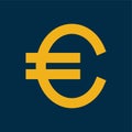 Euro currency - Flat color image.