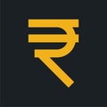 Rupee currency - Flat color image.