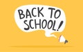 Megaphone with back to school message background. Royalty Free Stock Photo