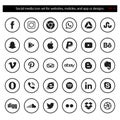 Social media icon set for websites, mobiles, and app ui designs with vector eps 10 file