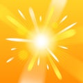 Yellow background with sun beams and flares