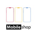 Mobile shop logo vector background