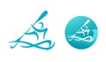 Canoe logo or kayaking sport emblem