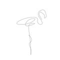 Flamingo aninal silhouette line draw Royalty Free Stock Photo
