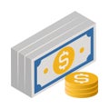 Payment cash - Isometric 3D illustration.