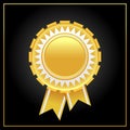 Vector Golden award badge rosette.