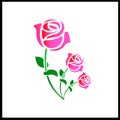 Illustration art of a there roses with isolated background