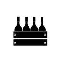 Contour different wine bottles icon ilustration