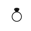 Woman ring icon and big dimond on white