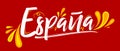 Espana Spain Spanish text,Patriotic Banner design flag colors vector illustration.