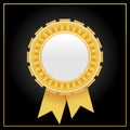 Vector luxury golden award badge.