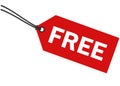 Red free price tag label Royalty Free Stock Photo