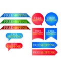 Set of Free Shipping Red Label Icon Design. Vector illustration Royalty Free Stock Photo