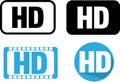 HD ICON VIDEO QUALITY ICON High Definition icon Royalty Free Stock Photo