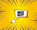 Need help symbol. Megaphone banner. Support service sign. Faq information.