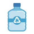 Vector flat plastic water bottle carboy with recycle symbol. Royalty Free Stock Photo