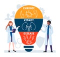 Flat design with people. CKD - Chronic Kidney Disease acronym, medical concept.