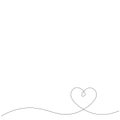 Valentine day background with heart line drawing. Vecttor