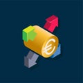 Sharing euro money - Isometric 3D illustration.
