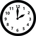 Round clock face showing two o`clock. Royalty Free Stock Photo