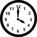 Round clock face showing four o`clock. Royalty Free Stock Photo