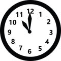 Round clock face showing eleven o`clock Royalty Free Stock Photo