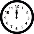 Round clock face showing twelve o`clock Royalty Free Stock Photo