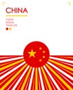 China Nation Patriotic theme, vector illustration, Chinese Flag colors.
