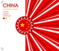 China Nation Patriotic theme, vector illustration, Chinese Flag colors.