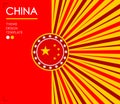 China Nation Patriotic theme, vector illustration, Chinese Flag colors.