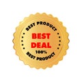 Best deal golden label. Royalty Free Stock Photo