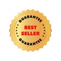 Best seller golden label. Gold shiny banner. Royalty Free Stock Photo