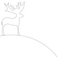 Deer animal in forest. Line draw design vector illustration Royalty Free Stock Photo
