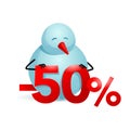 Winter sale 50 catchy sticker with funny snowman