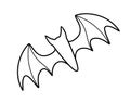 Bat - linear vector illustration - element for coloring. Bat logo - for coloring book or icon. Outline.