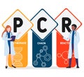 Flat design with people. PCR - Polymerase Chain Reaction, medical concept.