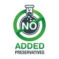 No added preservatives icon - crossed out lab tube