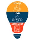 SLA - Service Level Agreement business concept background.