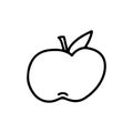 Hand drawn doodle apple icon isolated on white background.