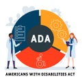 Flat design with people. ADA - Americans with Disabilities Act, medical concept. Royalty Free Stock Photo