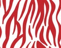 Pattern texture tiger zebra white red stripe repeated. vector illustration