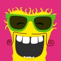 Funky monster character smiling with sunglasses.