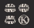 Alphabet Split Monograms, Split Letter Monogram, Alphabet Frame Font. Laser cut template. Initial monogram letters.