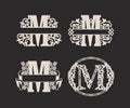 Alphabet Split Monograms, Split Letter Monogram, Alphabet Frame Font. Laser cut template. Initial monogram letters.
