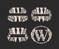 Alphabet Split Monograms, Split Letter Monogram, Alphabet Frame Font. Laser cut template. Initial monogram letters.