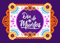 Dia de Muertos, Day of Dead spanish text Offering vector illustration.